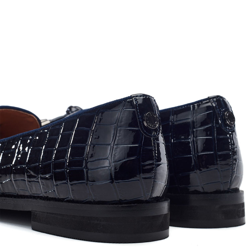 Fillipa Navy Patent Mocc Croc Shoes