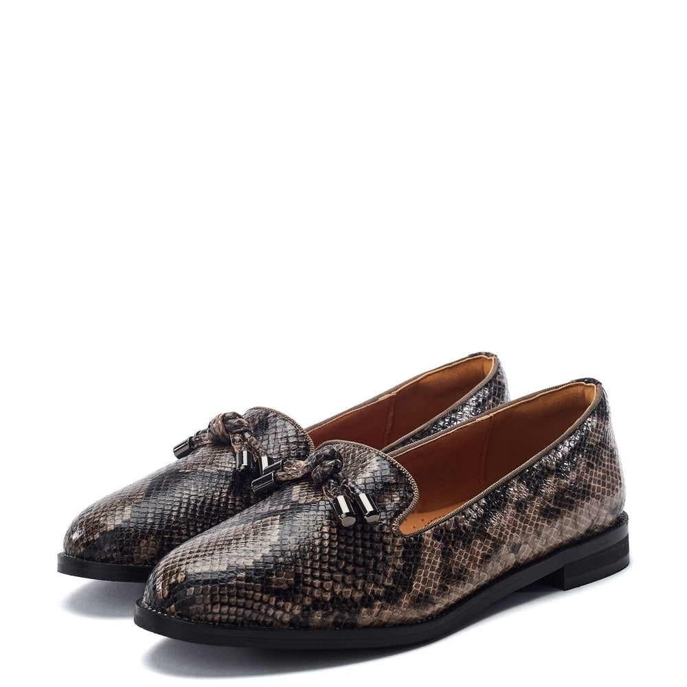 Fillipa Taupe Snake Print Shoes