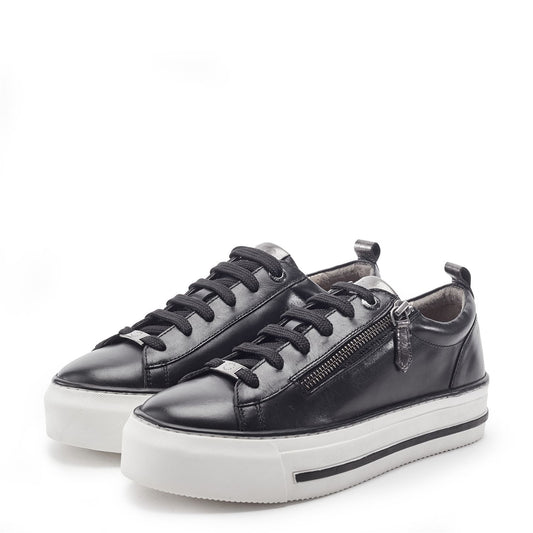 Flissie Black Leather Trainers