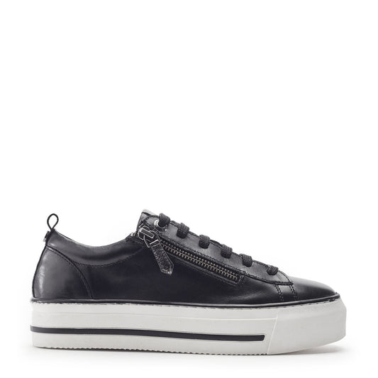 Flissie Black Leather Trainers