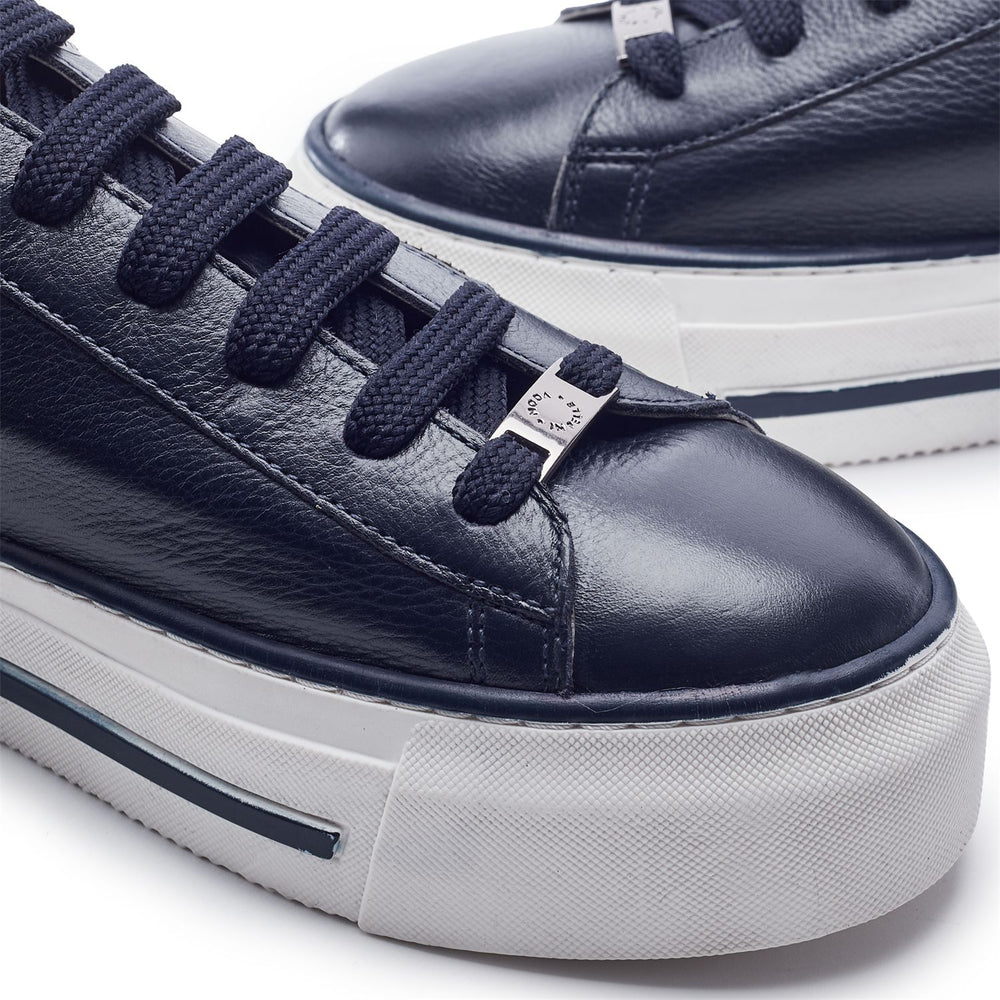 Flissie Navy Leather Trainers