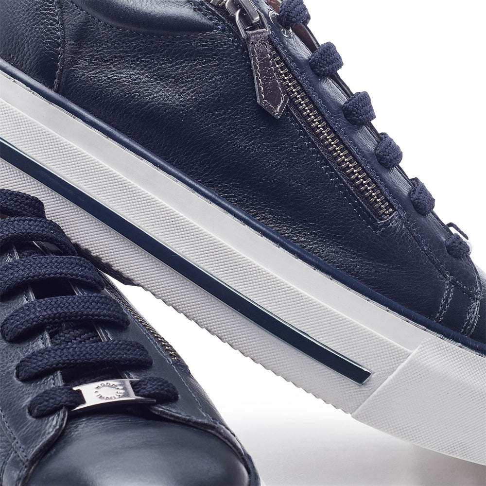 Flissie Navy Leather Trainers