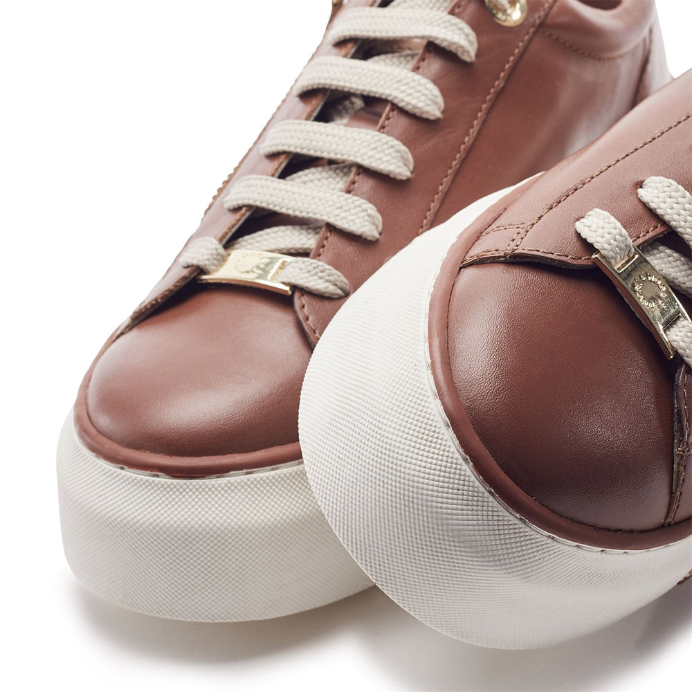 Flissie Tan Leather Trainers