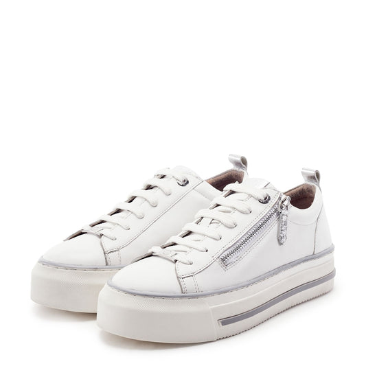Flissie White Leather Trainers