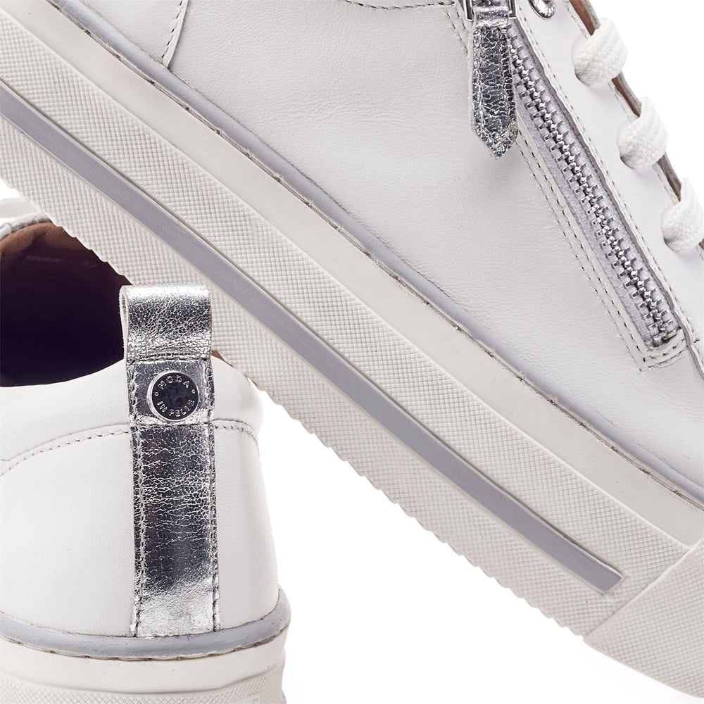 Flissie White Leather Trainers