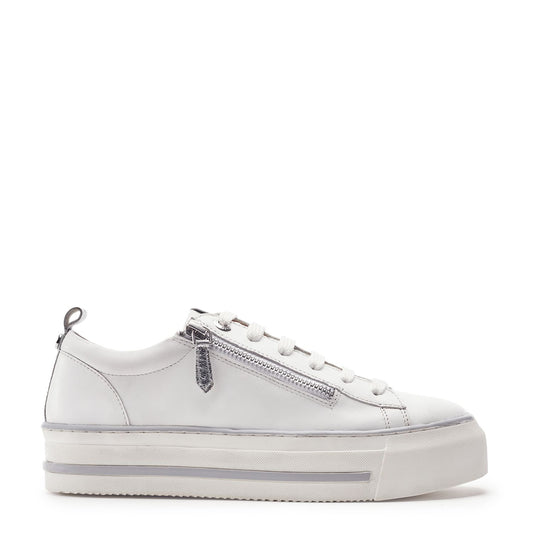 Flissie White Leather Trainers