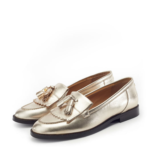 Florana Gold Leather Shoes