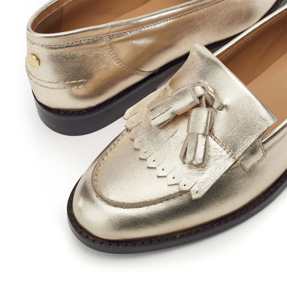 Florana Gold Leather Shoes
