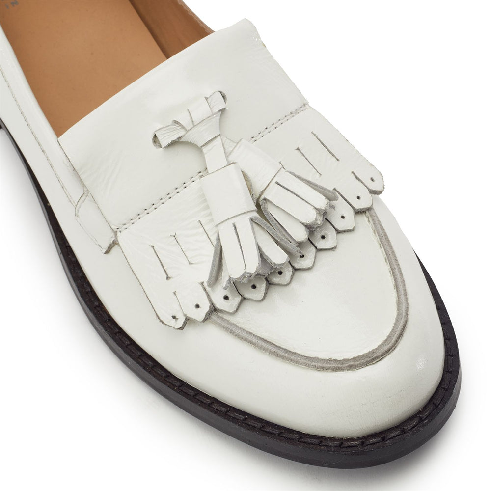 Florana Off White Patent Leather Shoes