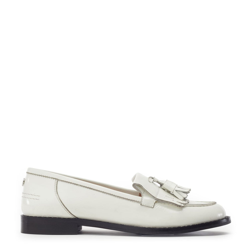 Florana Off White Patent Leather Shoes