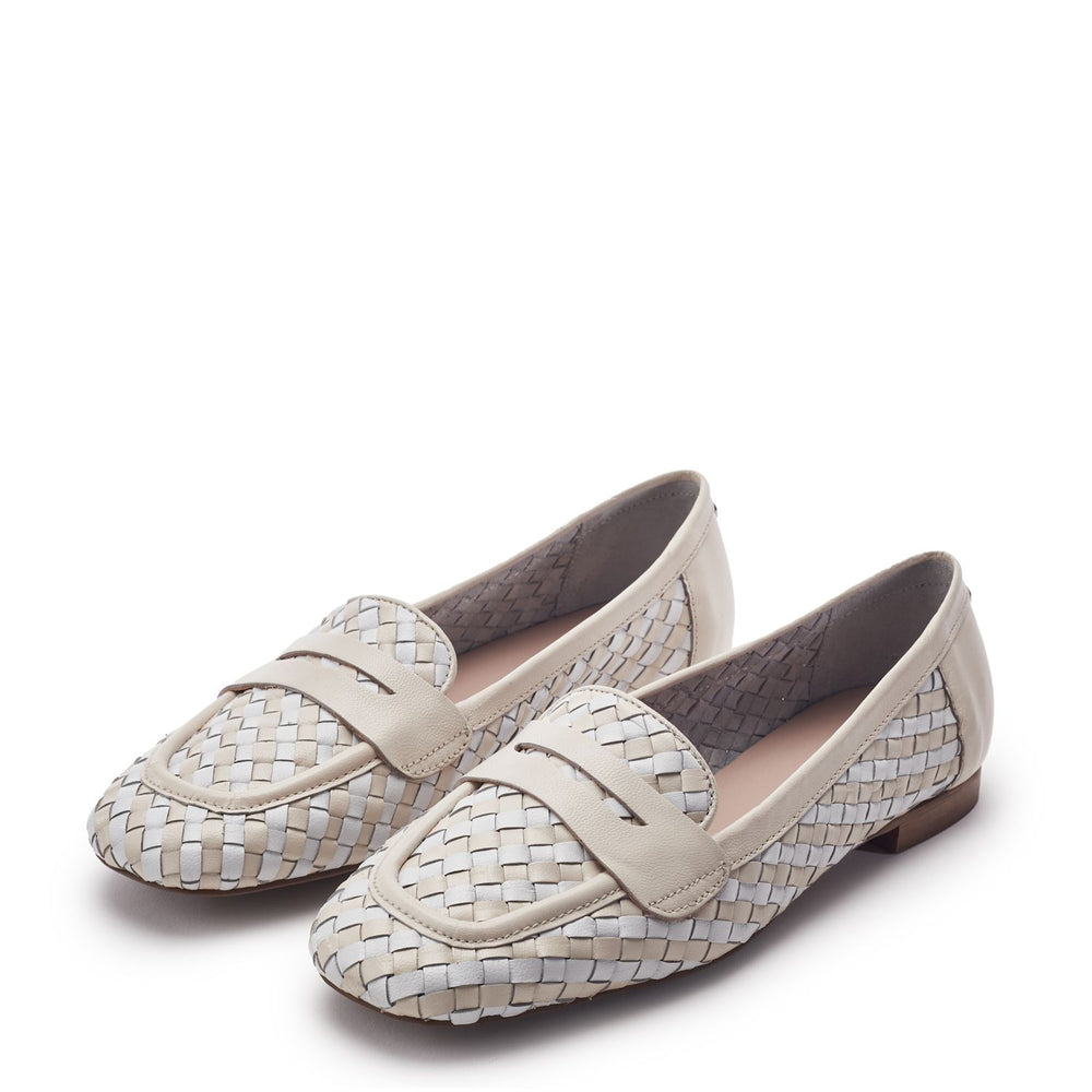 Folia Off White Leather Shoes