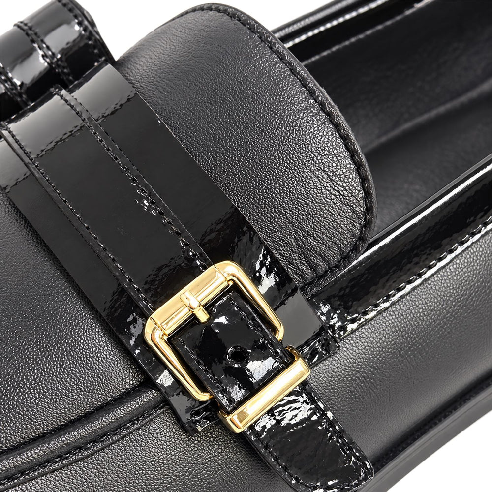 Freda Black Leather Shoes