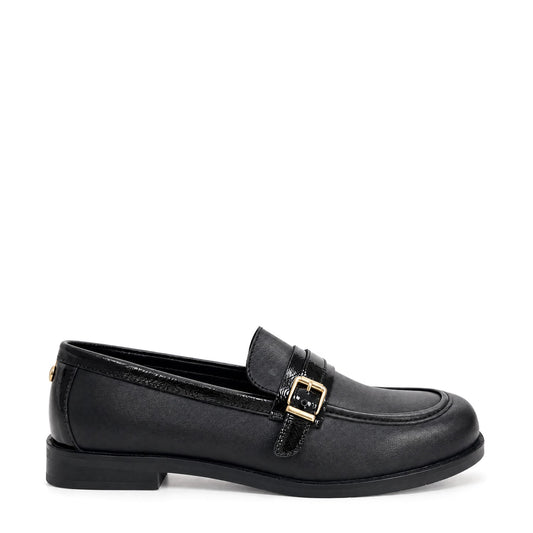 Freda Black Leather Shoes