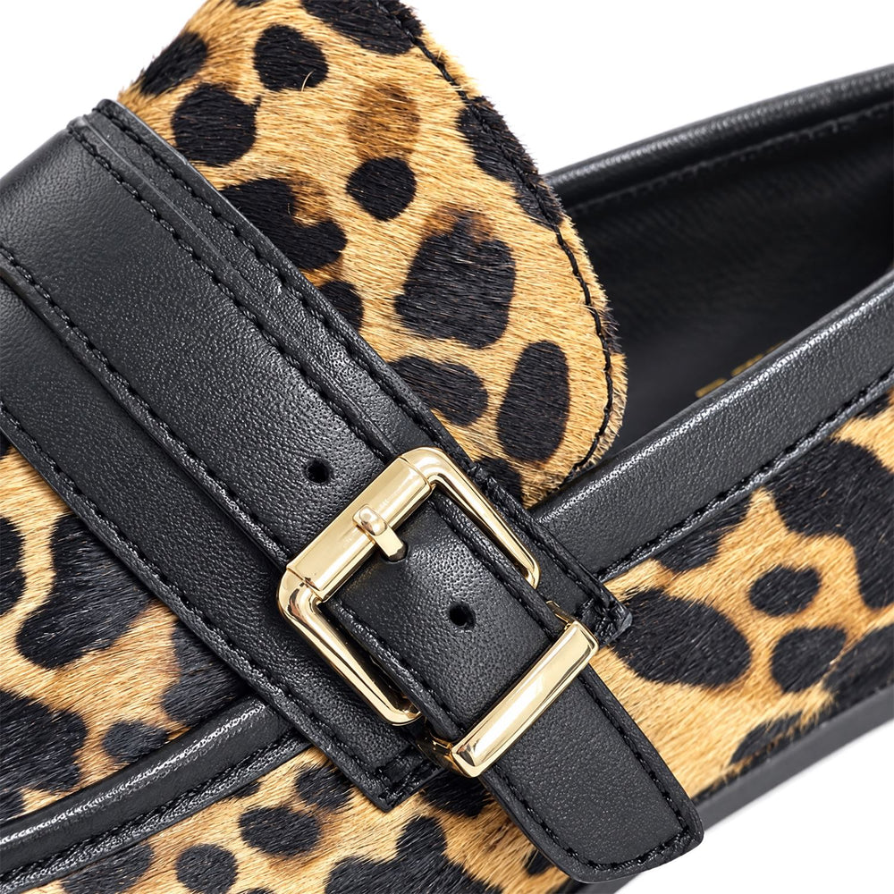 Freda Brown Mix Leopard Print Pony Hair Shoes