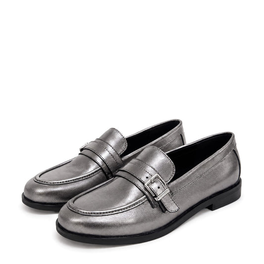 Freda Pewter Leather Shoes