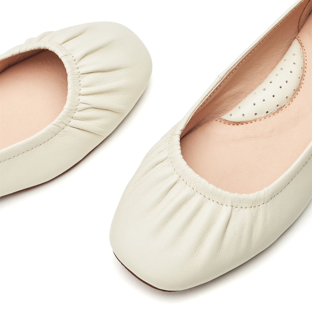 Freesia Off White Leather Shoes