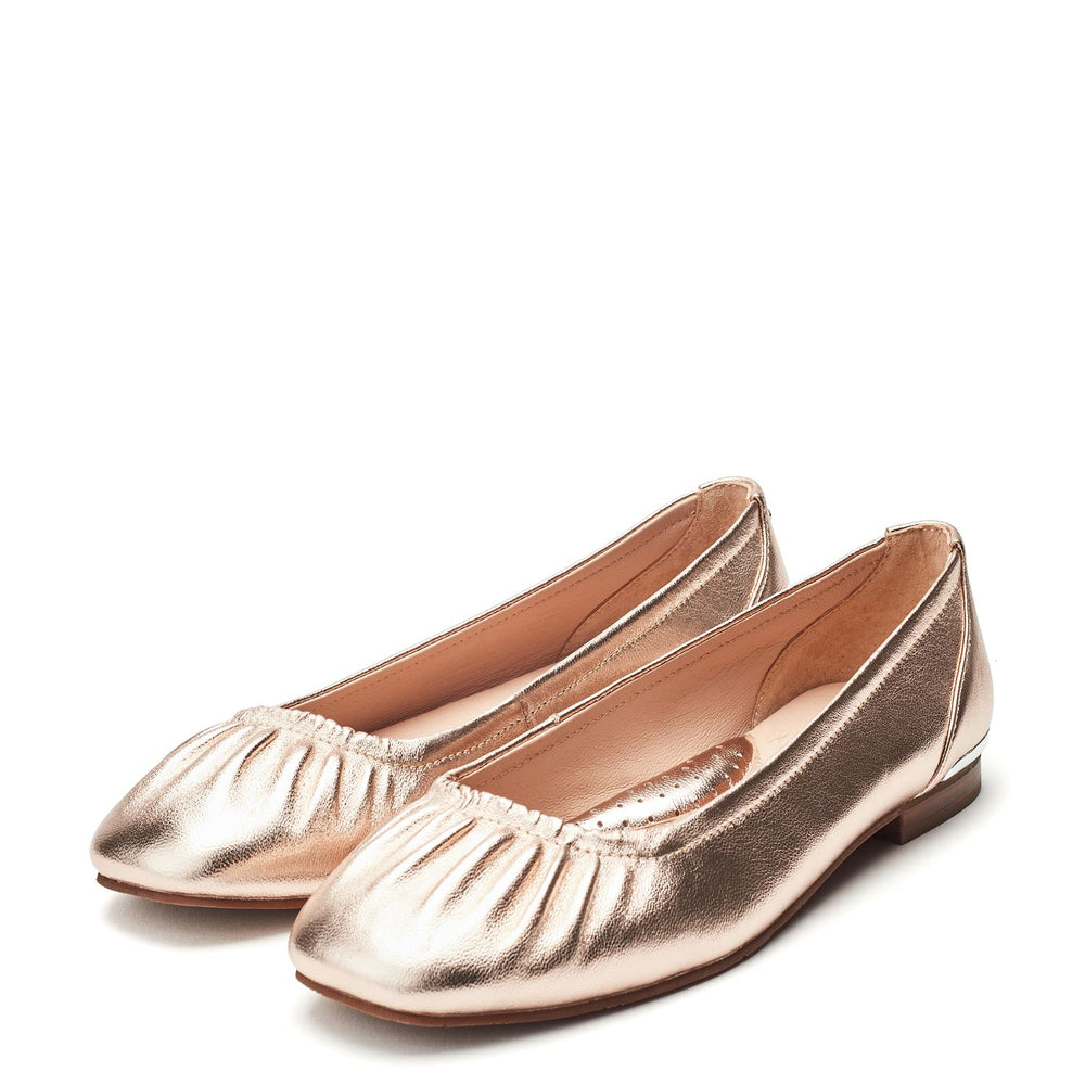 Freesia Rose Gold Metallic Leather Shoes