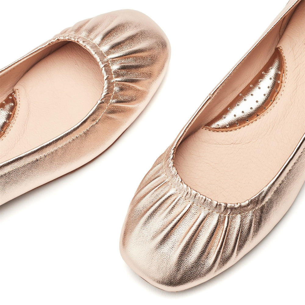 Freesia Rose Gold Metallic Leather Shoes