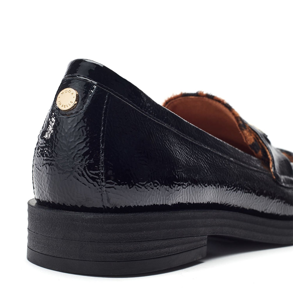 Fumia Black - Leopard Patent Leather Shoes