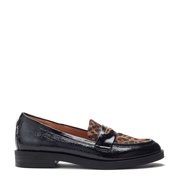 Fumia Black - Leopard Patent Leather Shoes