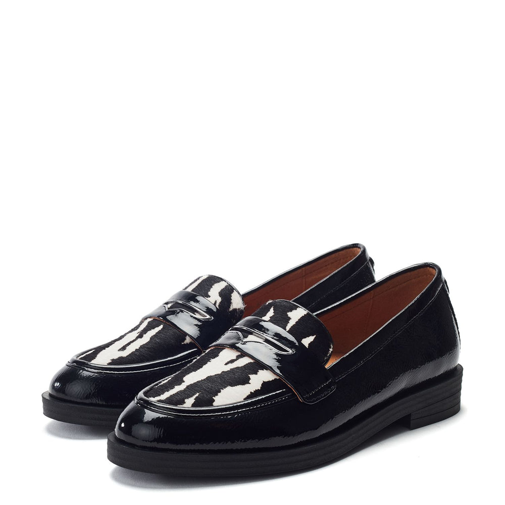 Fumia Black - Zebra Patent Leather Shoes