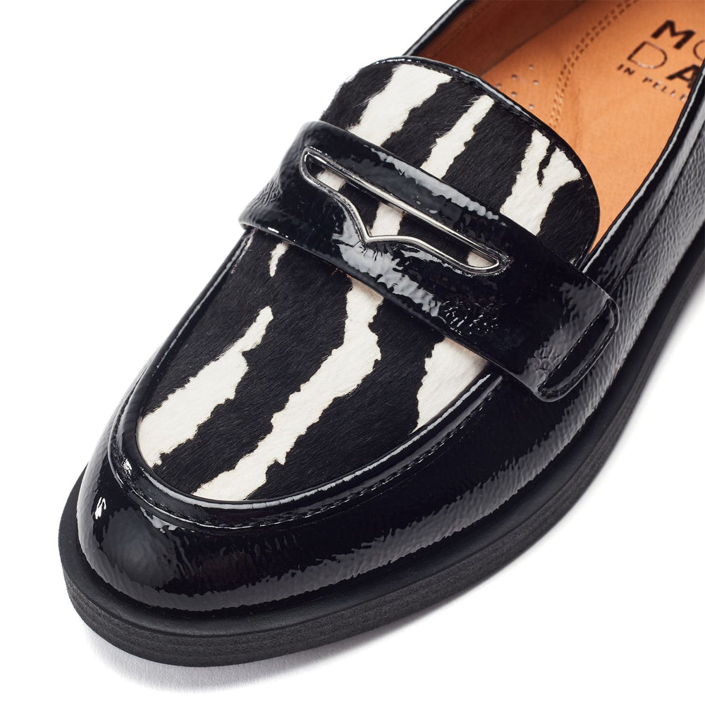 Fumia Black - Zebra Patent Leather Shoes