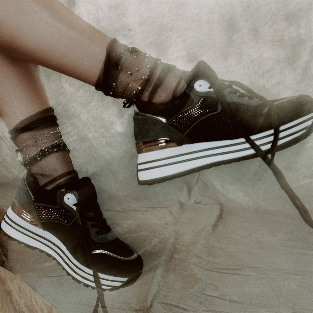 Gabiella Black Textile Textile Trainers