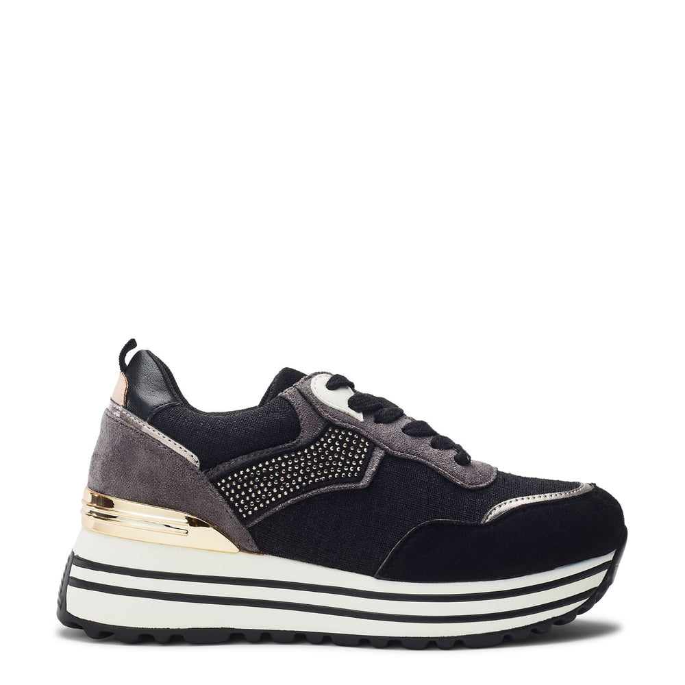 Gabiella Black Textile Textile Trainers