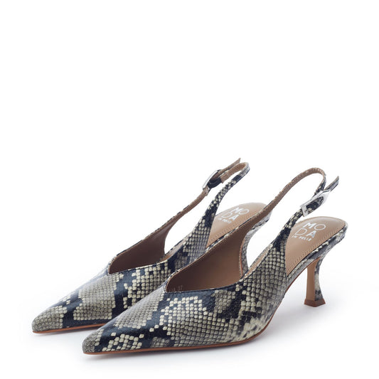 Gallia Grey Mix Snake Print Shoes