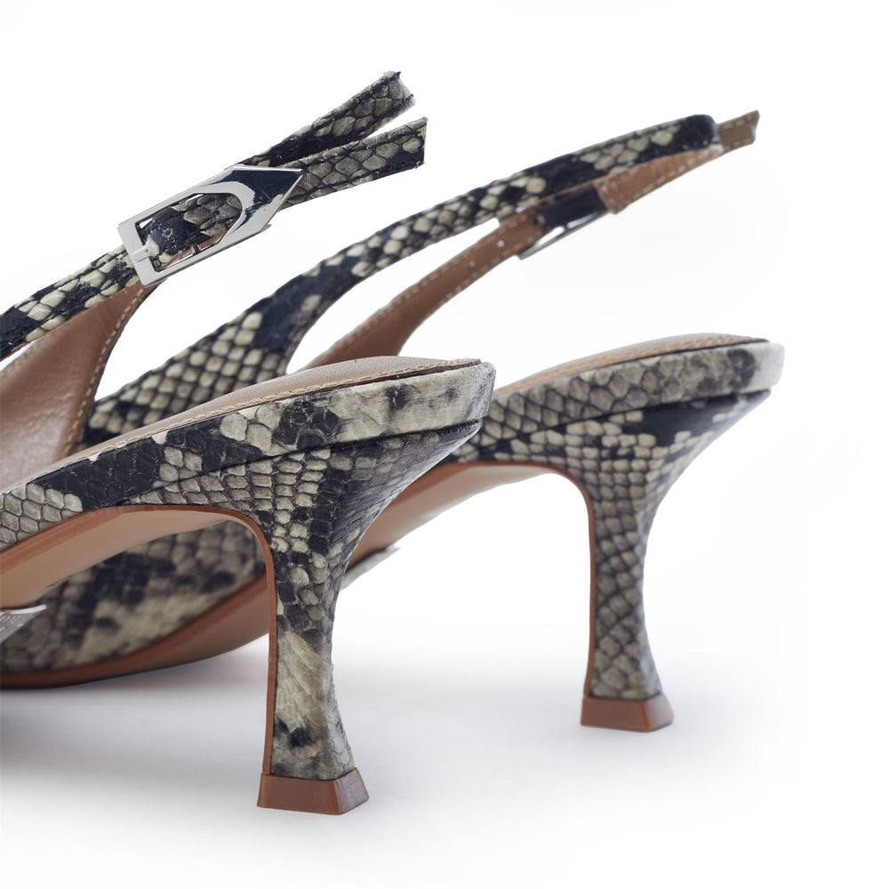 Gallia Grey Mix Snake Print Shoes