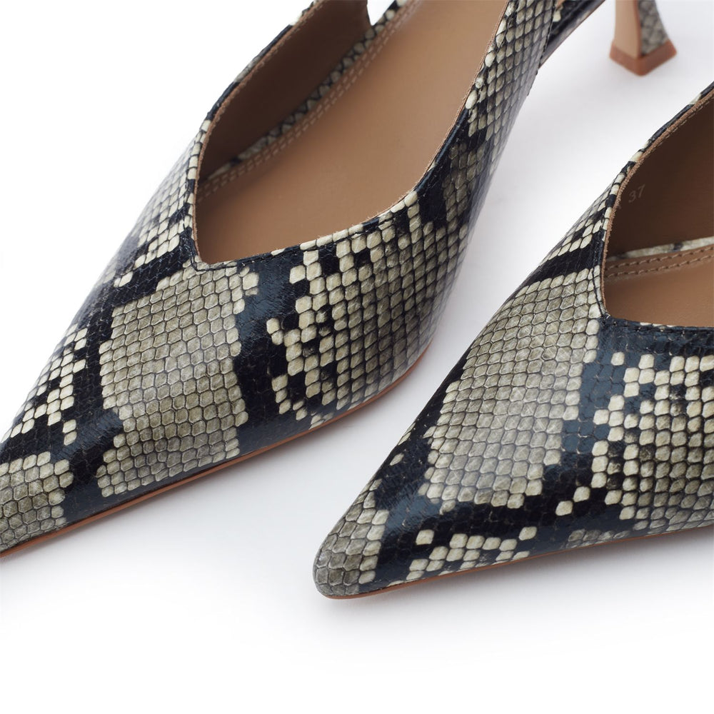 Gallia Grey Mix Snake Print Shoes