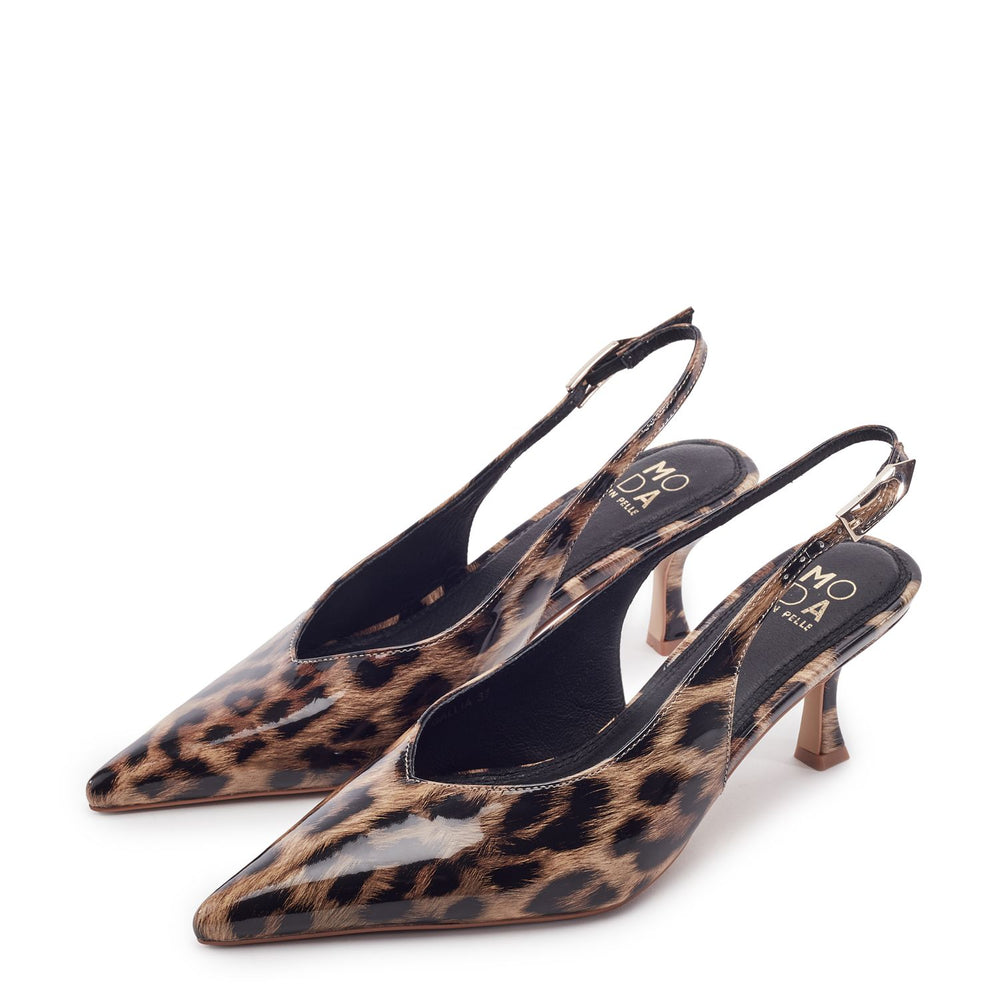 Gallia Leopard Patent Patent Shoes