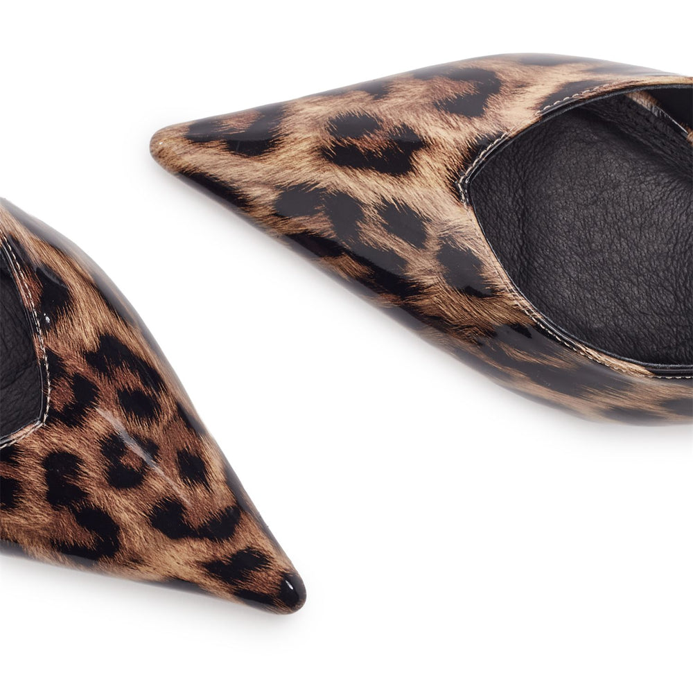 Gallia Leopard Patent Patent Shoes