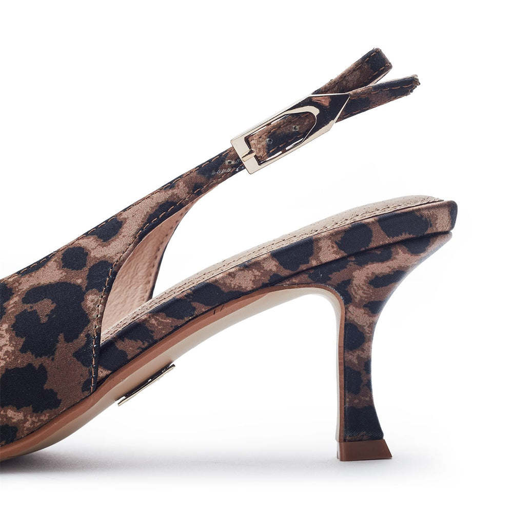 Gallia Leopard Satin Satin Shoes