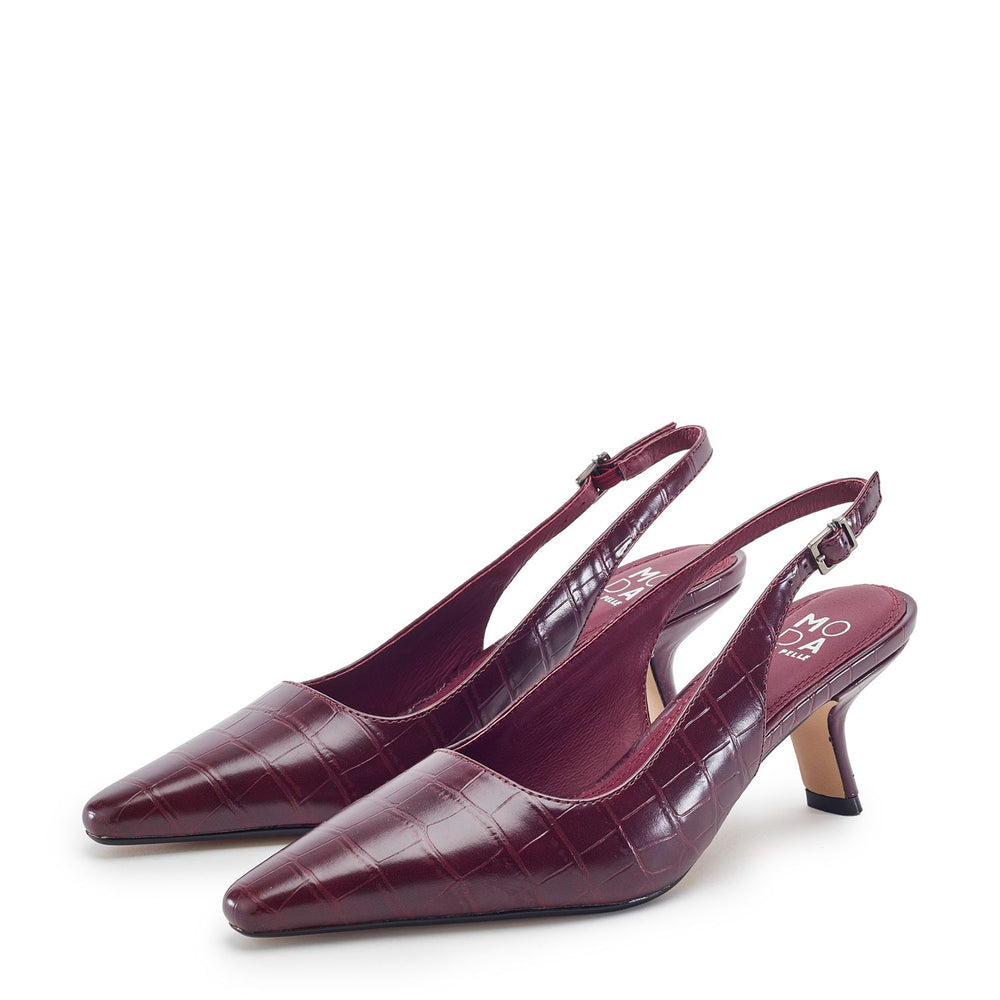Gasella Burgundy Patent Mocc Croc Shoes