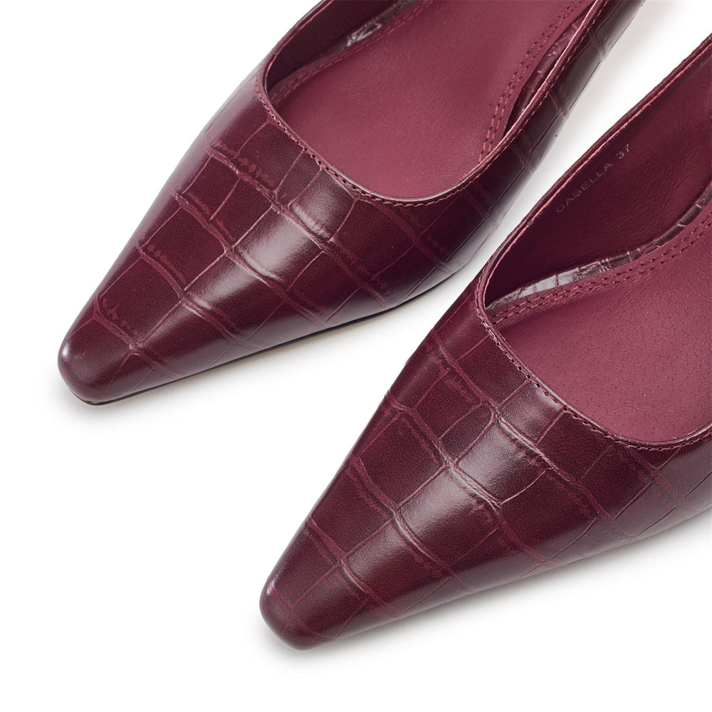 Gasella Burgundy Patent Mocc Croc Shoes