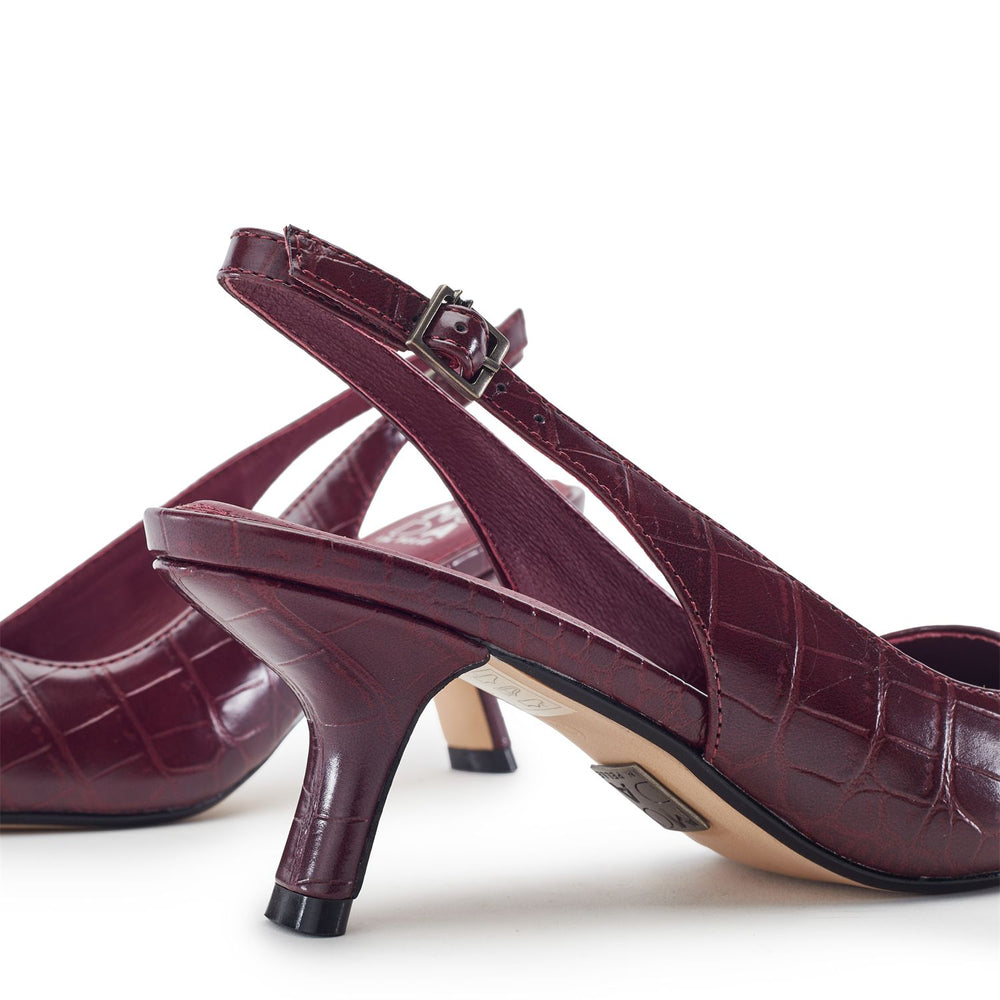 Gasella Burgundy Patent Mocc Croc Shoes