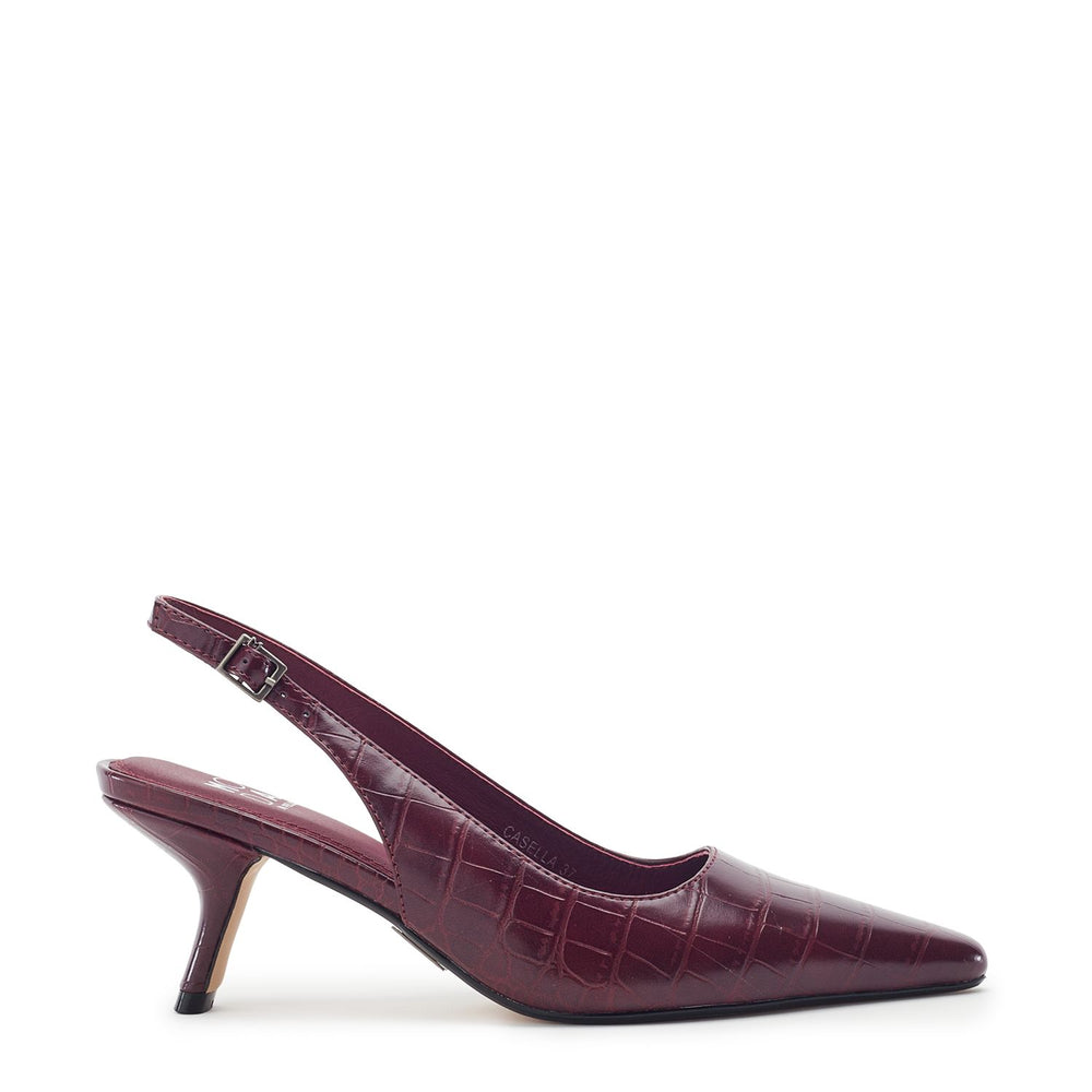 Gasella Burgundy Patent Mocc Croc Shoes