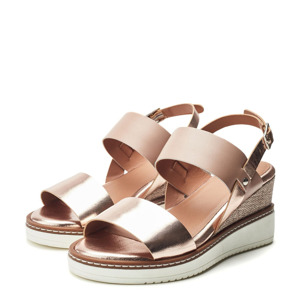 Gavasi Nude-Rose Gold Leather Sandals