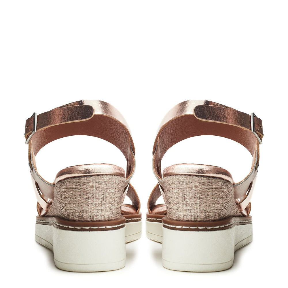 Gavasi Nude-Rose Gold Leather Sandals