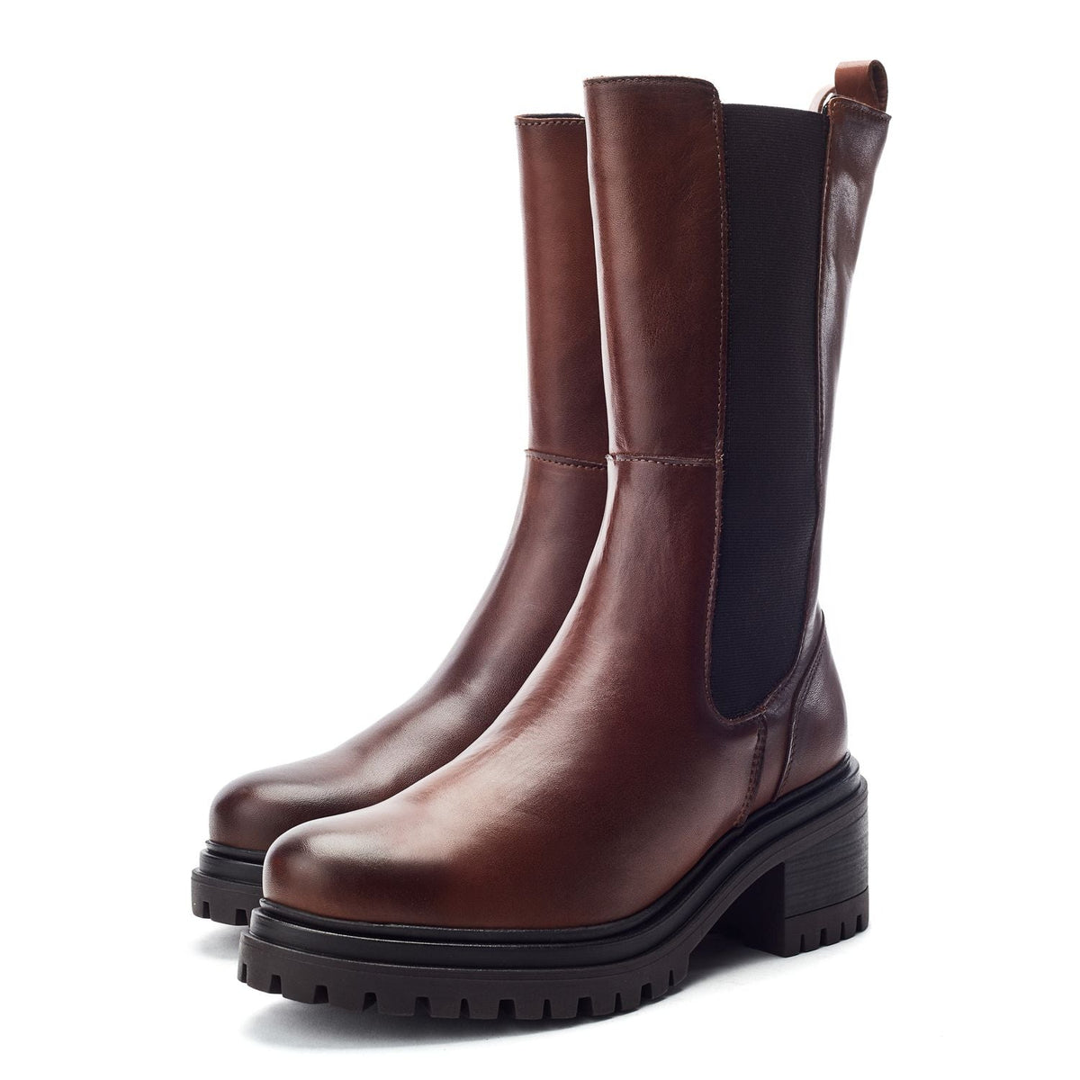 Geelia Tan Leather Boots