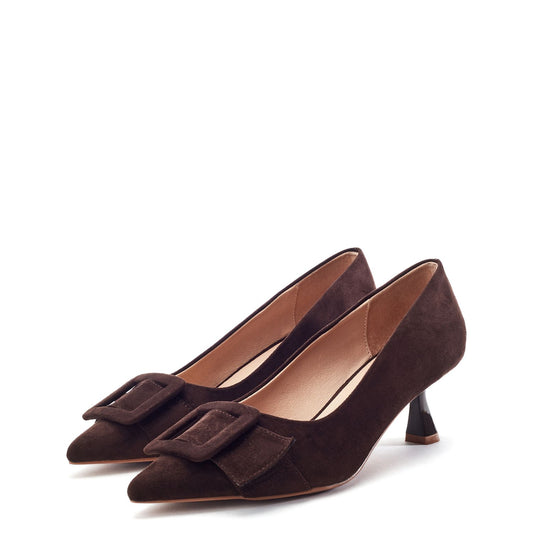 Ghiselle Brown Alcantara Shoes