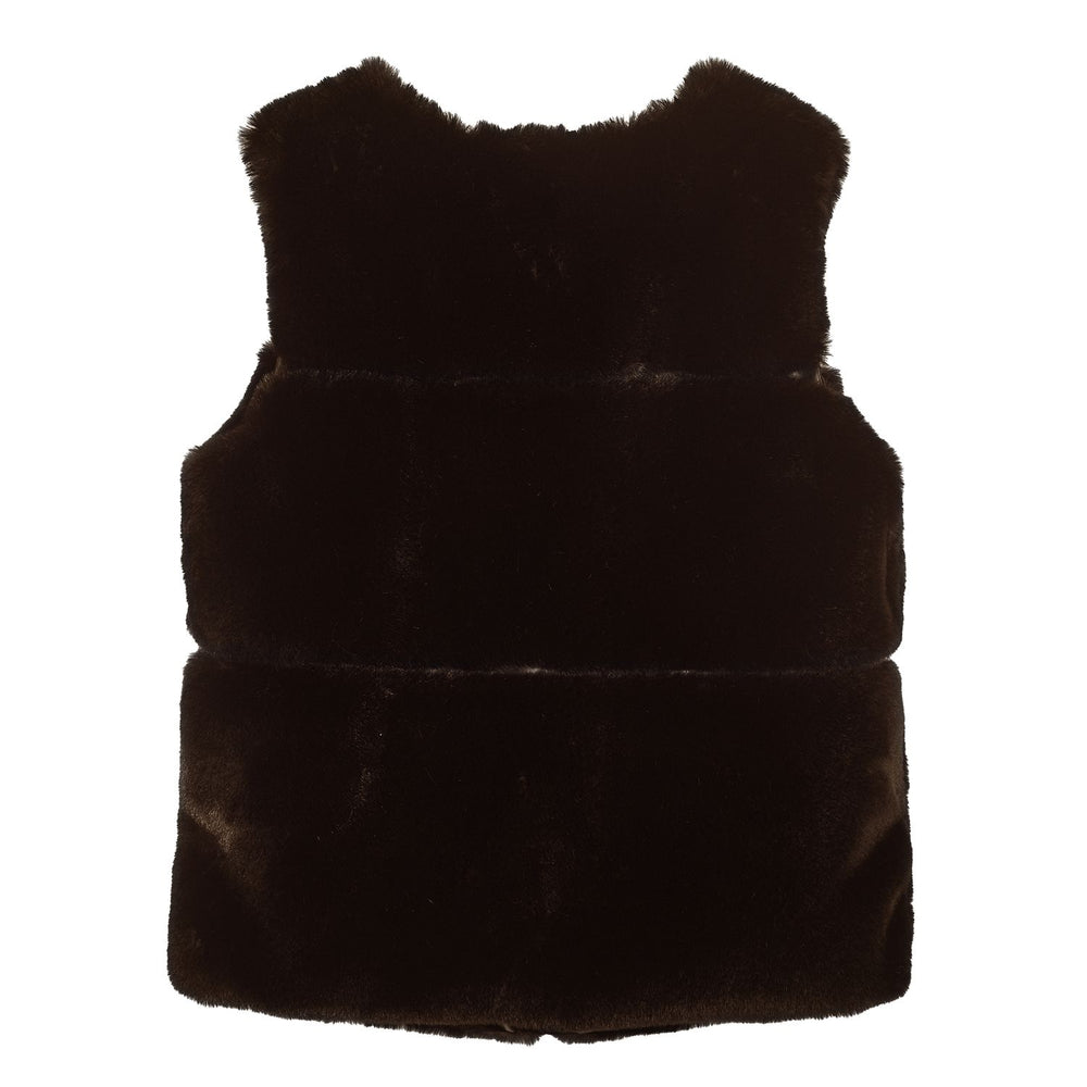 Gianna Gilet Dark Brown Faux Fur 