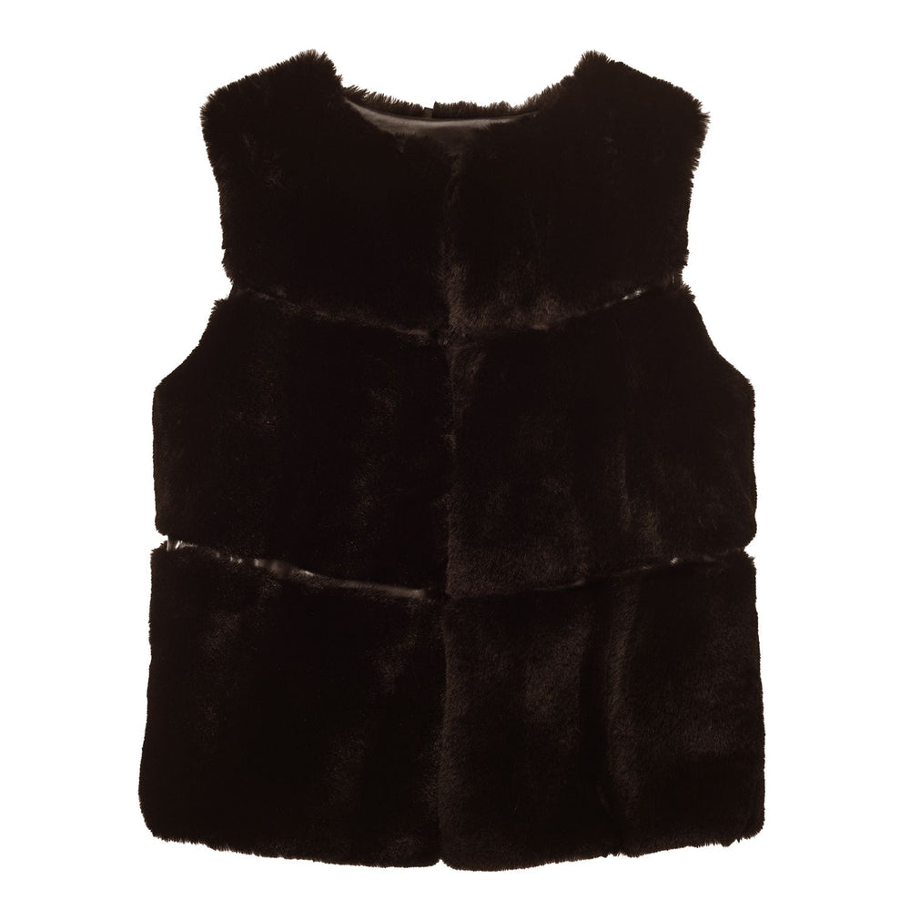 Gianna Gilet Dark Brown Faux Fur 