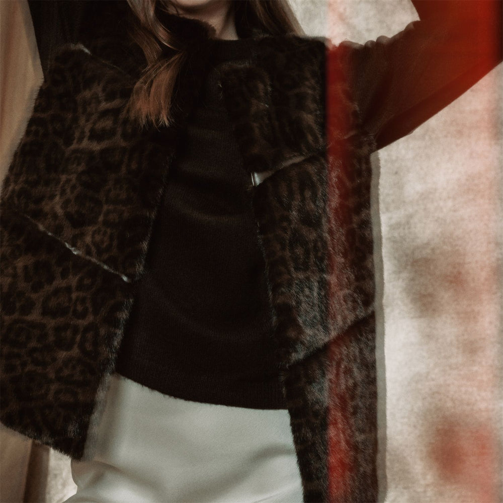 Gianna Gilet Leopard Faux Fur 