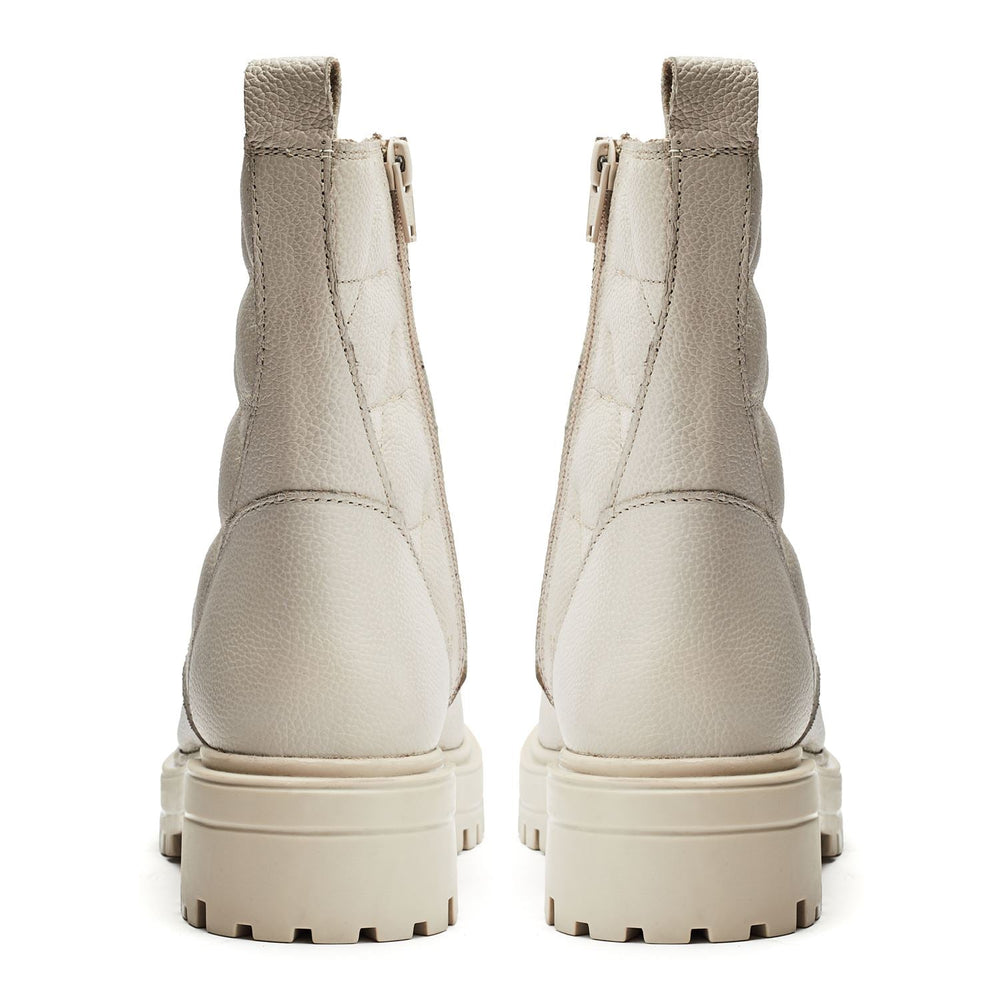 Giannaa Off White Leather Boots