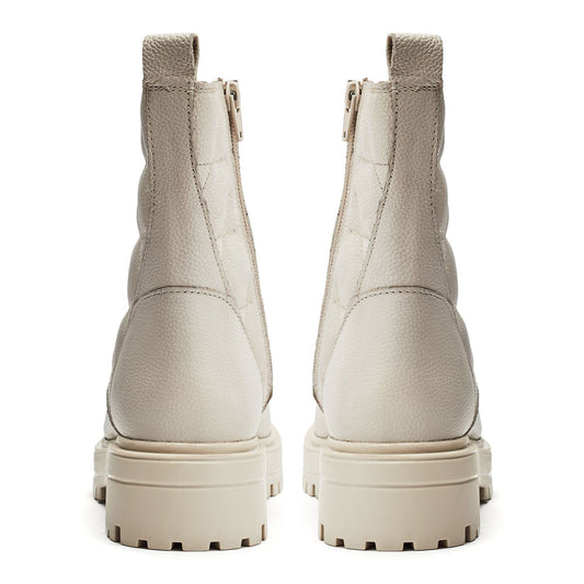 Giannaa Off White Leather Boots