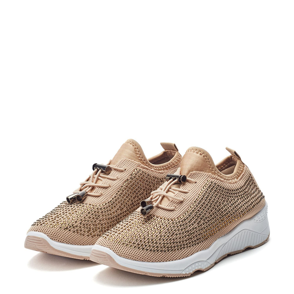 Giavanna Beige Textile Trainers