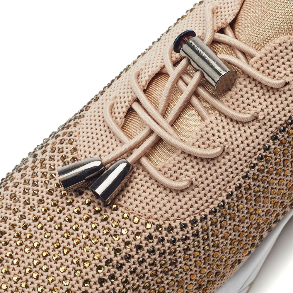 Giavanna Beige Textile Trainers