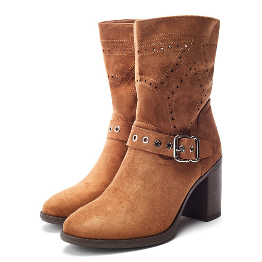 Giullia Camel Alcantara Boots